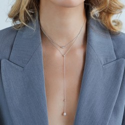 Colier argint cu perla si cristale DiAmanti SK23494N_W-G (Argint 925‰ 3,2 g.)